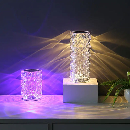 Enchanted Diamond LED Lamp: 3-Color & 16-Color Ambient Light